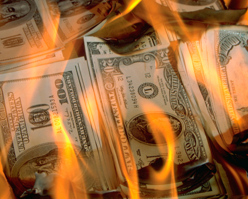 Burning money